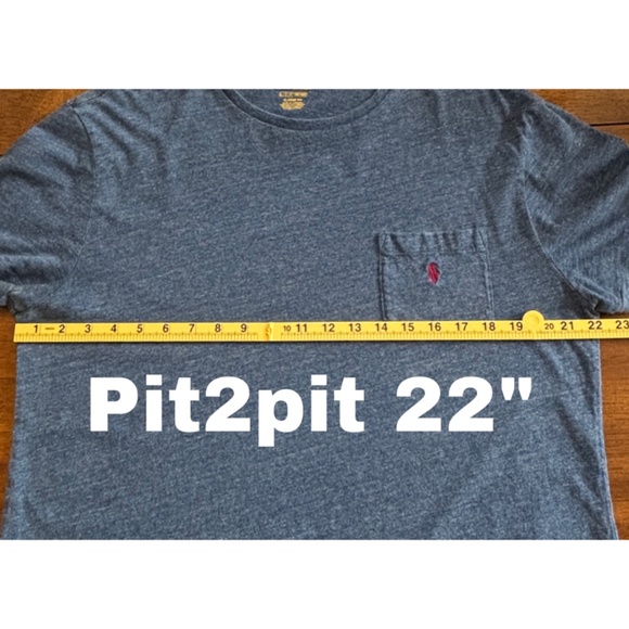 Polo Ralph Lauren Men’s Blue Heathered Jersey Pocket T-Shirt (Size L) - Picture 6 of 7